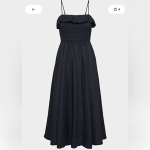 Aritzia Wilfred Black Portea Linen Dress size Large